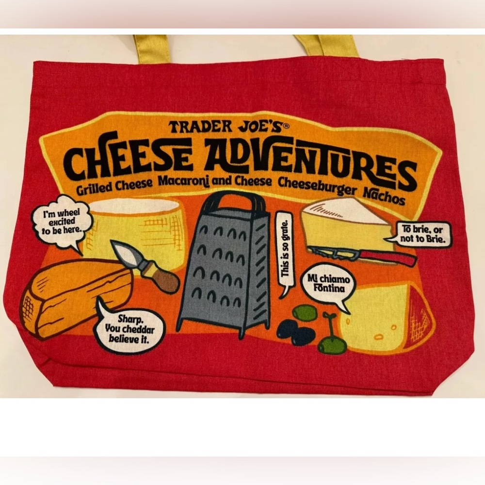 NEW 2025 Trader Joes Canvas “Cheese” Tote Bag ❤️